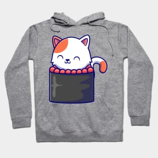 Cute Cat Sushi Cartoon Hoodie